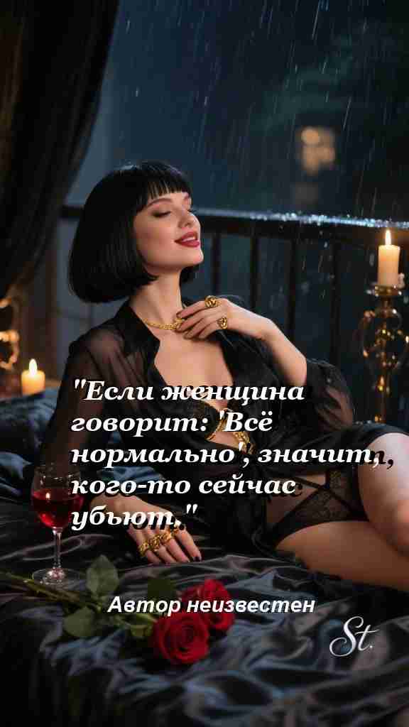 Когда женщина говорит всё нормально мудрая цитата