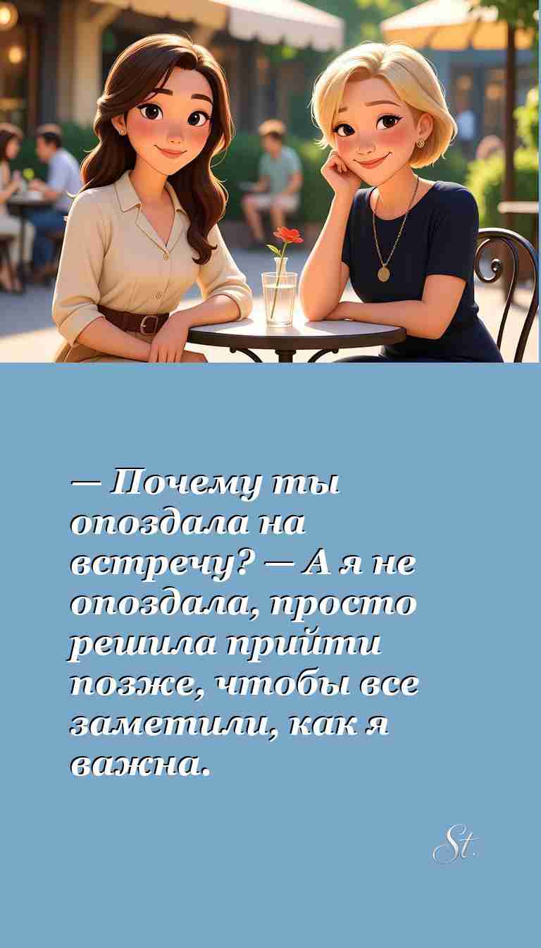 Приходить позже чтобы быть важной смешной анекдот