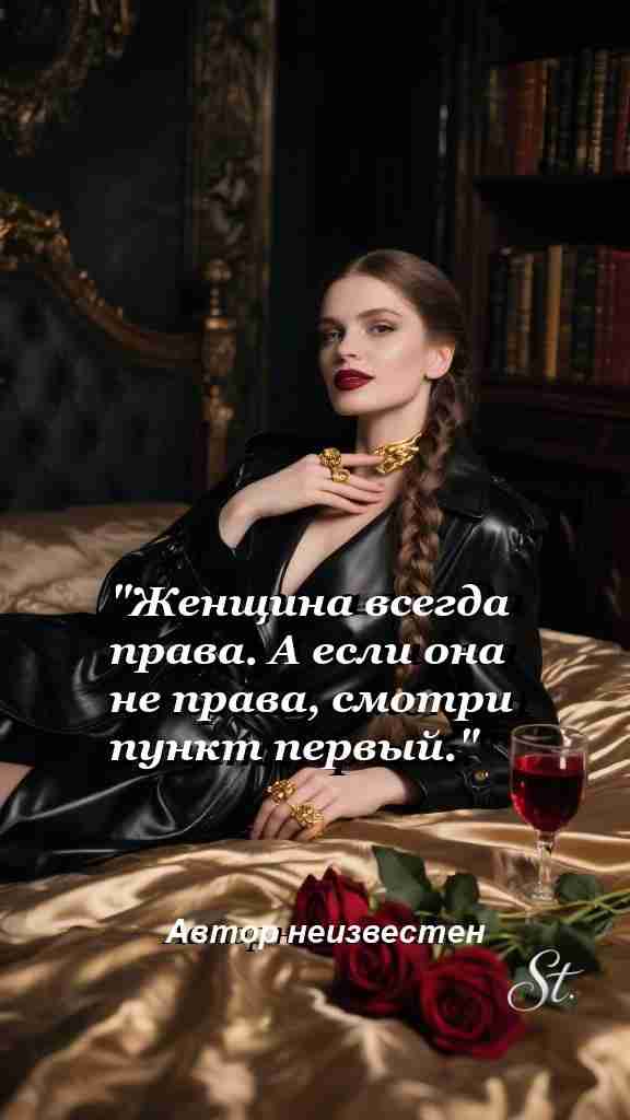 Женская мудрость: всегда права и горда собой